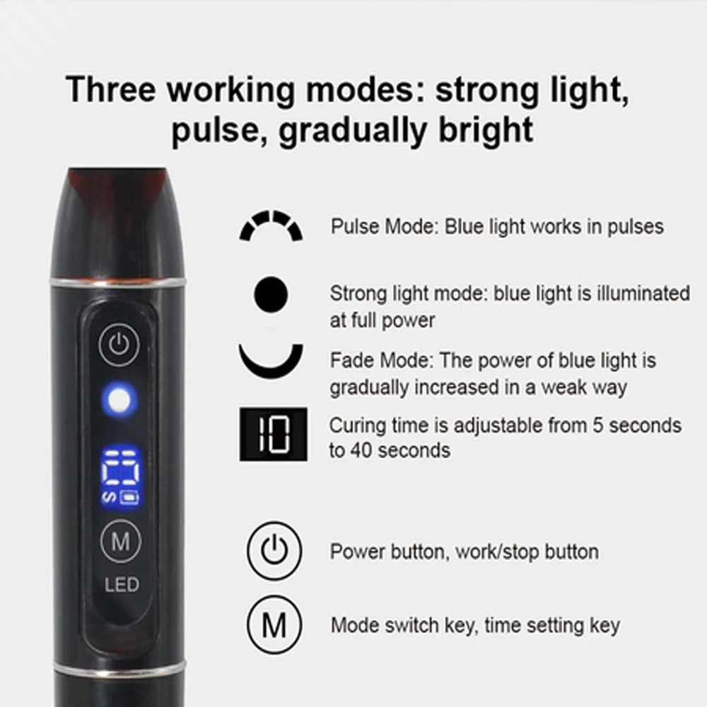 Household Tooth Beautifying Lamp Wireless LED Curing Light Polymerized Resin Material Cured Lamp Machine LY-A180