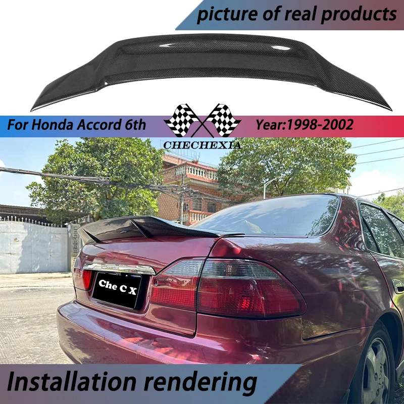 Suitable For 6th Generation Accord 1998-2002 High-Quality Fiberglass Material Rear Spoiler Automotive Exterior Accessories