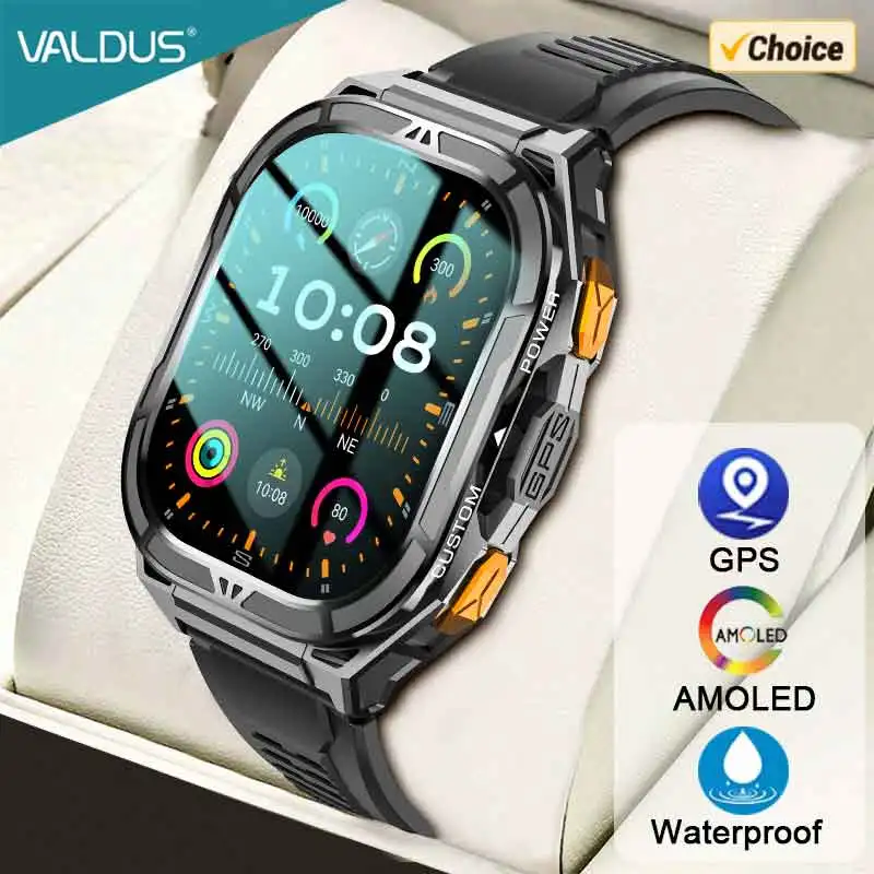 

VALDUS VG46 Pro AMOLED Смарт-часы для мужчин и женщин Компас GPS SOS Вызов кровяное давление Фитнес Спорт 2025 Новые уличные умные часы