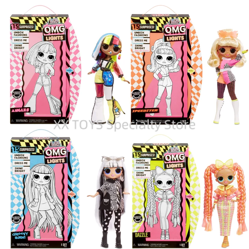 

LOL Surprise! OMG Lights Series Fashion Doll Dazzle Groovy Babe Joint Movable Surprise luminescent Doll Birthday Gifts for Girls