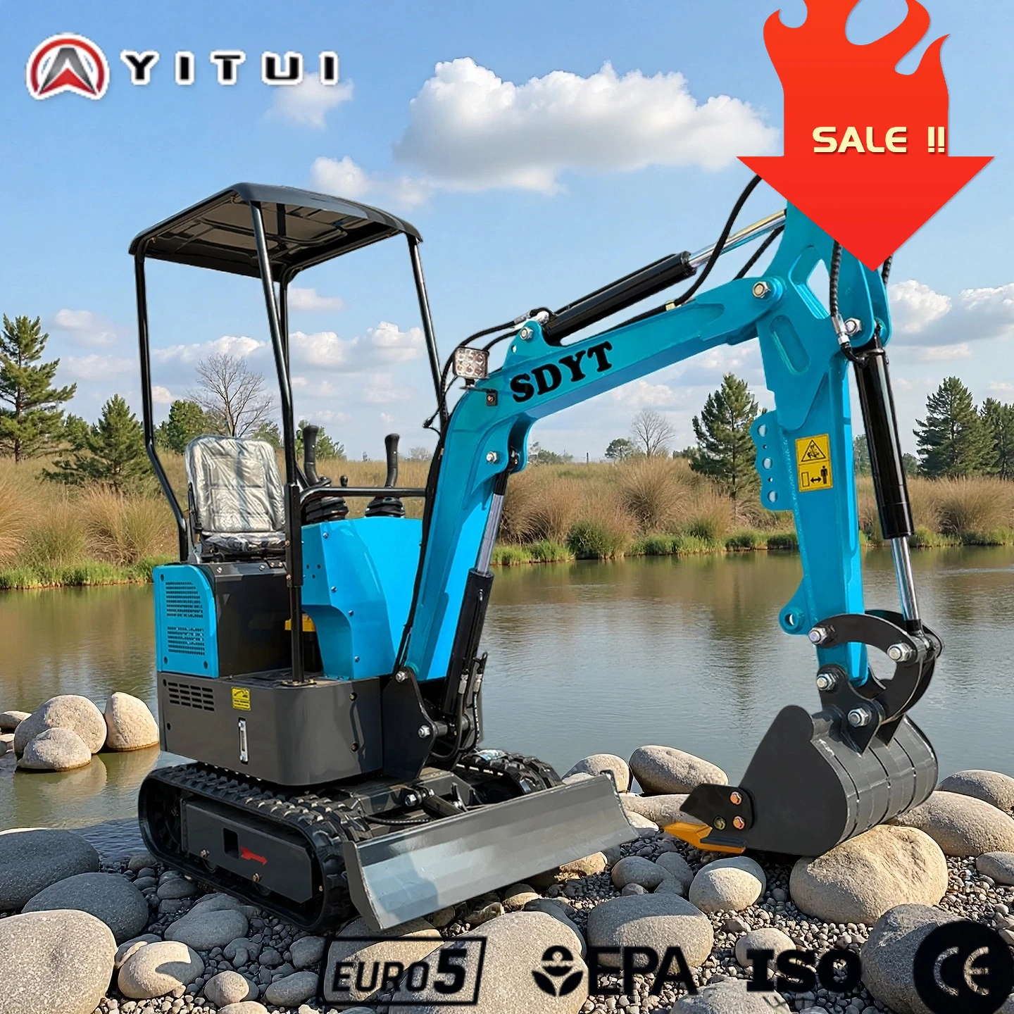 Miniescavadeira quente de 1,5 toneladas personalizou a eficiência elevada da miniescavadeira da trilha do motor Kubota e fácil de operar