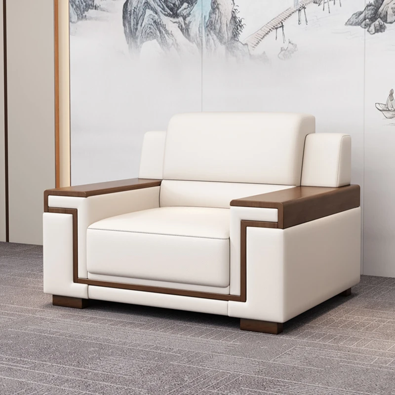 Office sofa reception area coffee table combination simple modern office sofa business negotiation single sofa