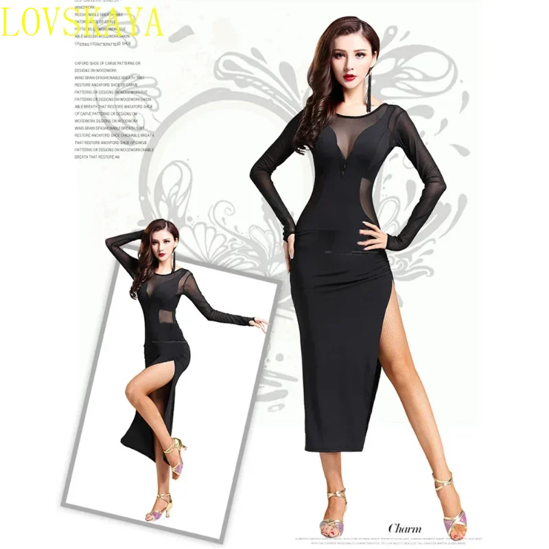 2024 New Latin Salsa Tango Dance Hall Ball Dress Dancer Tassels Clothing Adult Performance Clothing