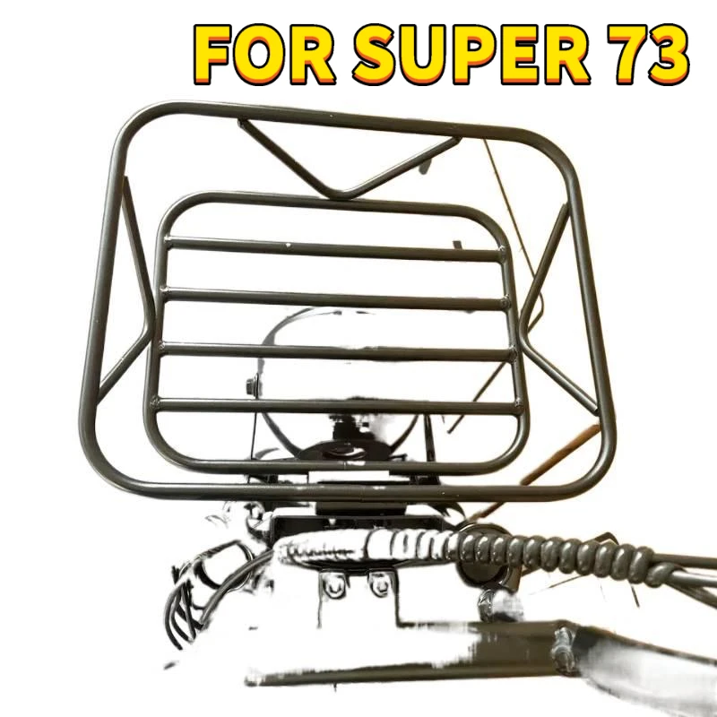 Electric motorcycle front basket double shoulder fork universal basket pet basket retro Front shelf storage rack Fit For Super73
