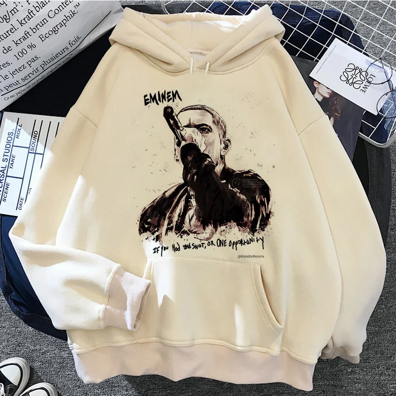 Eminem Print Hoodies Men/Women Casual Fashion Hooded Shirt Woman y2k Long Sleeves Pullover Sweatshirts Oversized Unisex Clothing