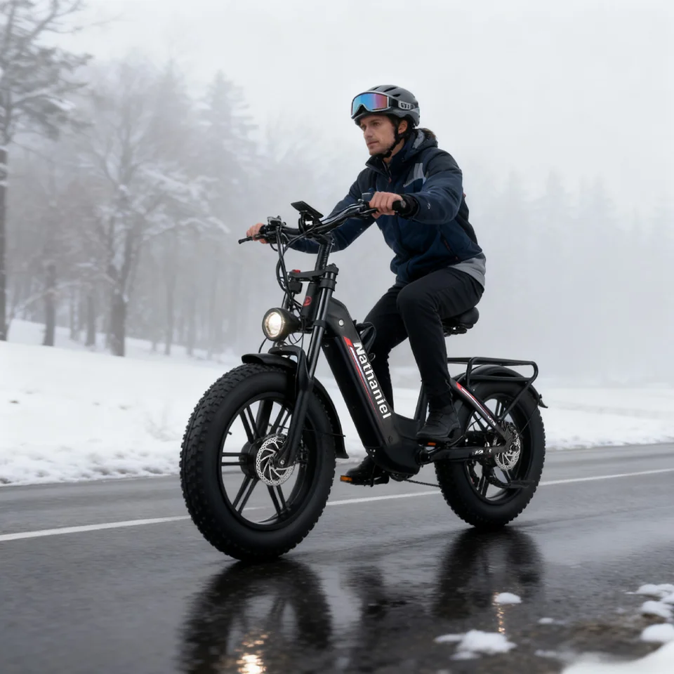 Nathaniel SYR08 City Commuting E-Bike, Dual Motor 2000W, 20x4.0 Integrated Wheel, 48V20AH, Speed 50+, Snow/Sand Outdoor Cycling image 8