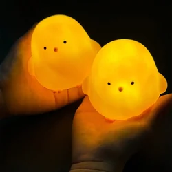 Chicken LED Night Light Bedroom Decoration Cute Cartoon Animal Night Light Christmas Gifts For Kids Room Bedside Sleeping Lamp