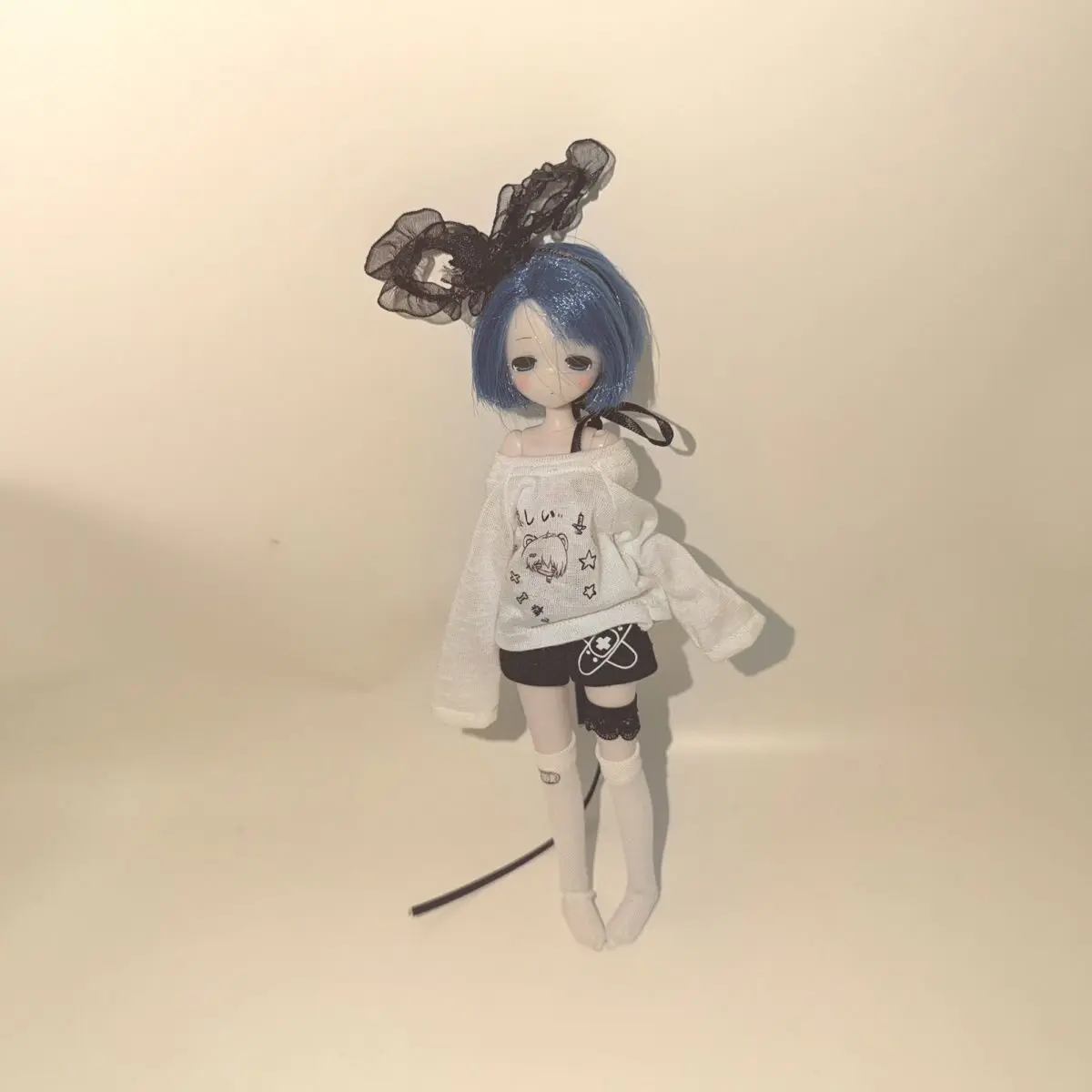 Special 1/6 Azone Doll Clothes Japanese Cute Cartoon Bunny Ear Blouse Shorts 5 Piece Outfit Set Doll Replacement Accessories