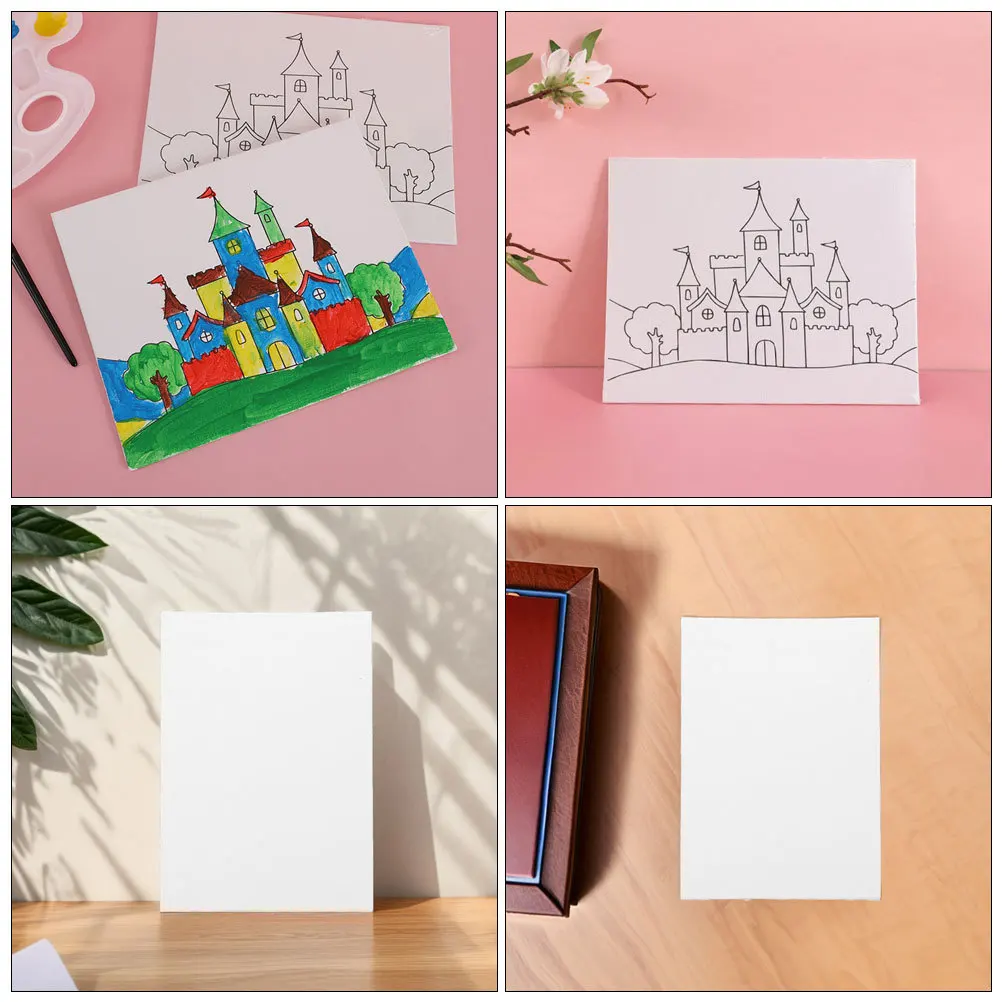 

5Pcs Painting Artist Board Blank Drawing Panel for Acrylic Oil Watercolor Painting Portable Canvas Paint Board Craft Supplies