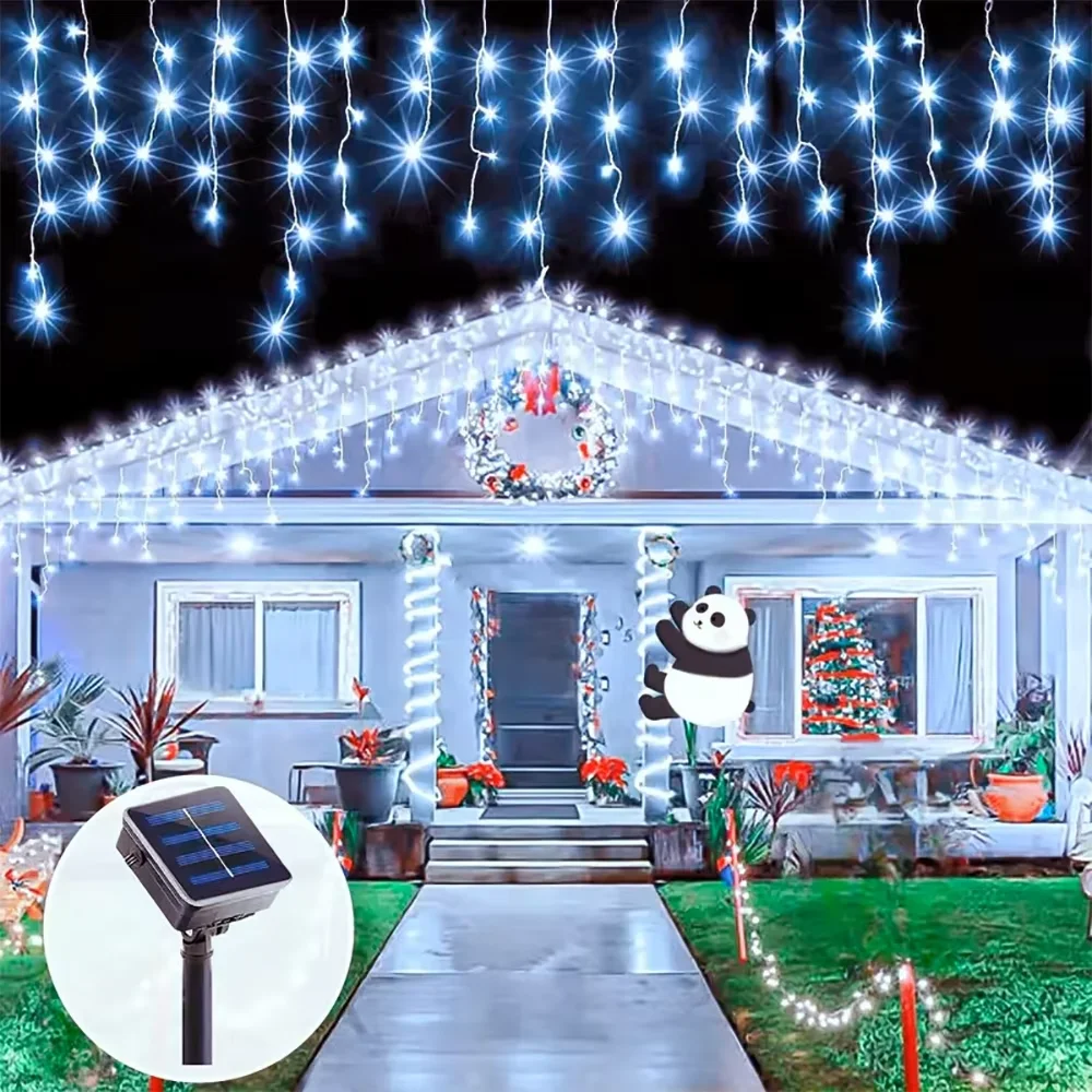 3.5M/7.5M Solar led colorful string lights Outdoor eaves decorative string lights Garden Party Courtyard Christmas decoration