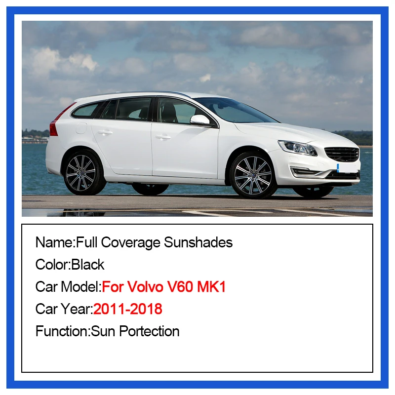 Sunshade For Volvo V60 MK1 2011~2018 2013 2015 Car Mesh Magnetic Window Sun Visor Privacy Curtain Shading Auto Tools Accessories - view 2