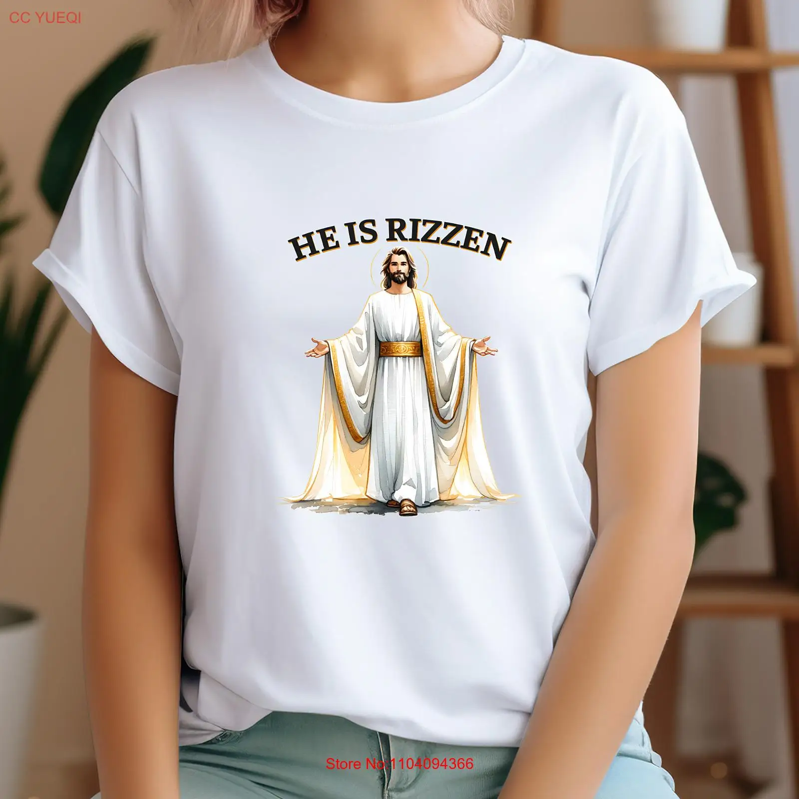 

Иисус Он ризен унисекс для женщин и мужчин христианская вера религиозная футболка