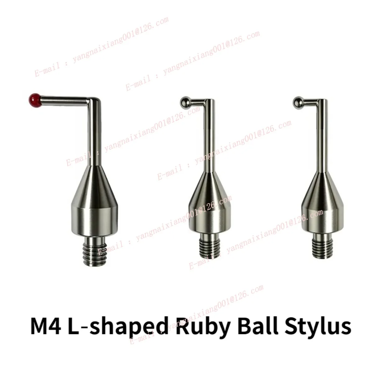 CNC Ruby /Cemented Carbide L Style Stylus M4 Thread Ball‑tip Blind Hole Stylus Ball Probe M4 L‑shaped Ruby Ball Stylus