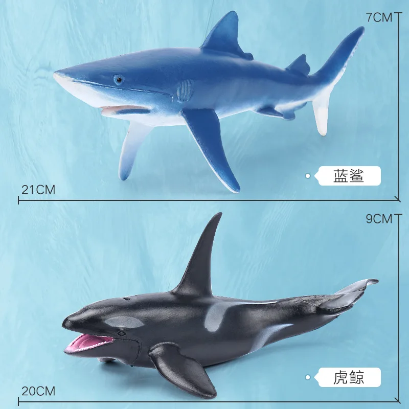 PVC Bionics Sea Animals Action Figures Marine Humpback Whales Shark Beluga Dolphin Decor Toys For Kids Collection Christmas Gift