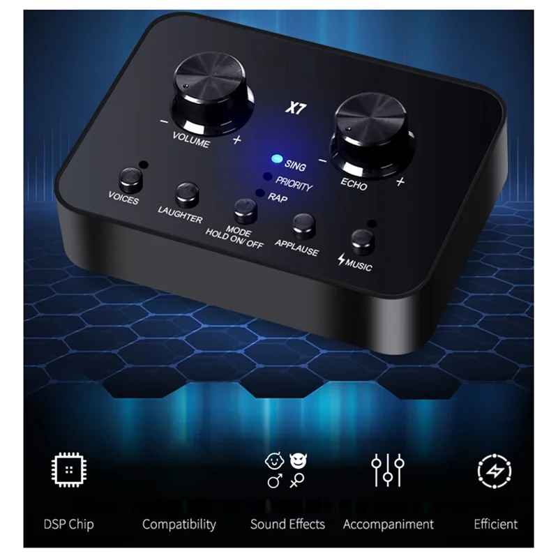 Tarjeta de sonido cambiador de voz tarjeta de sonido en vivo con efectos de sonido electrónicos externos para teléfonos móviles y computadoras-Y47A