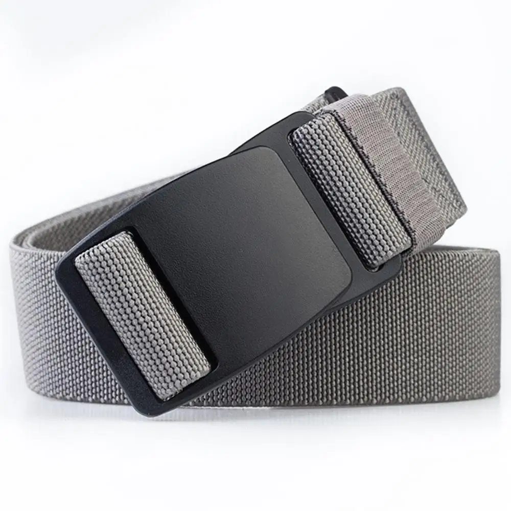 Mens Stretch Belt Invisible Casual Web Belt Quick Release Flat Plastic Buckle 4mm Thick 3.8cm Wide Casual Canvas Belt Men's Belt