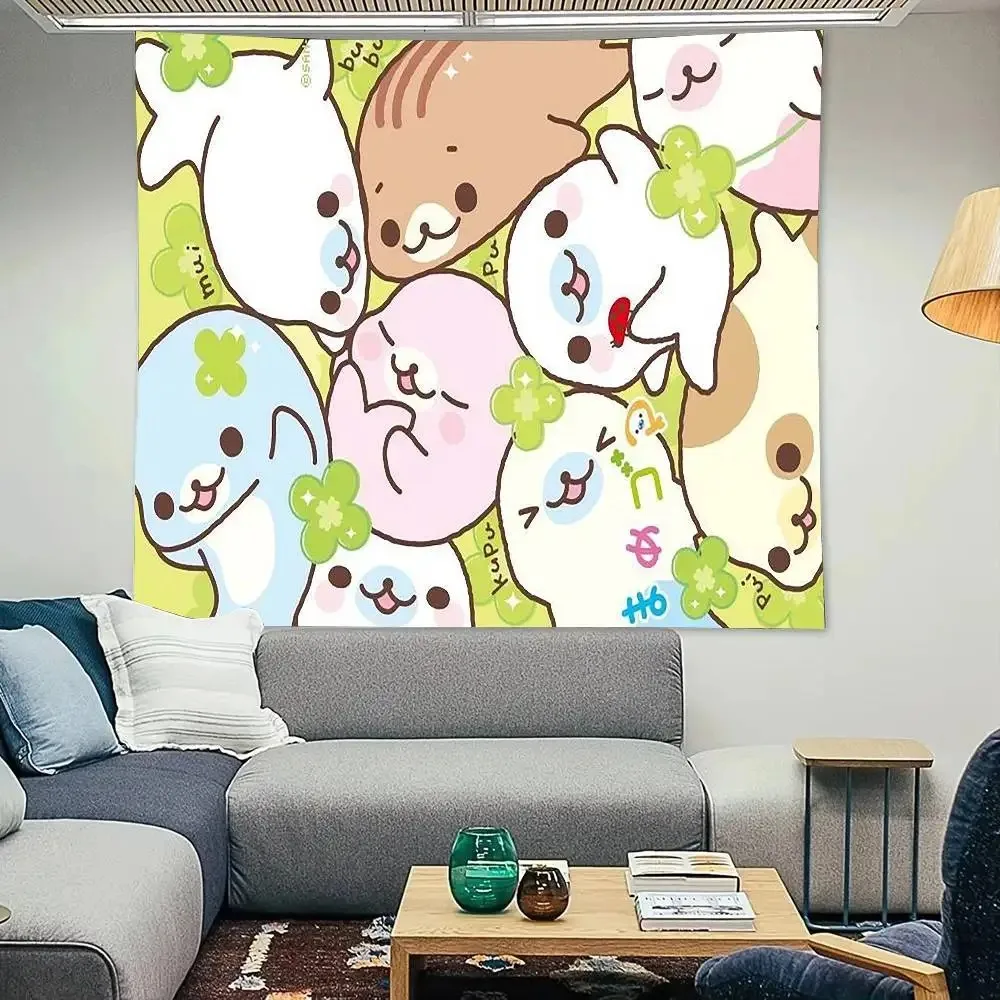 VIKAMA Siegel Kleeblatt Wandteppich Wohnzimmer Sofa Funktion Wanddekoration Instagram Stil Schlafzimmer Wandbehang Raumdekoration