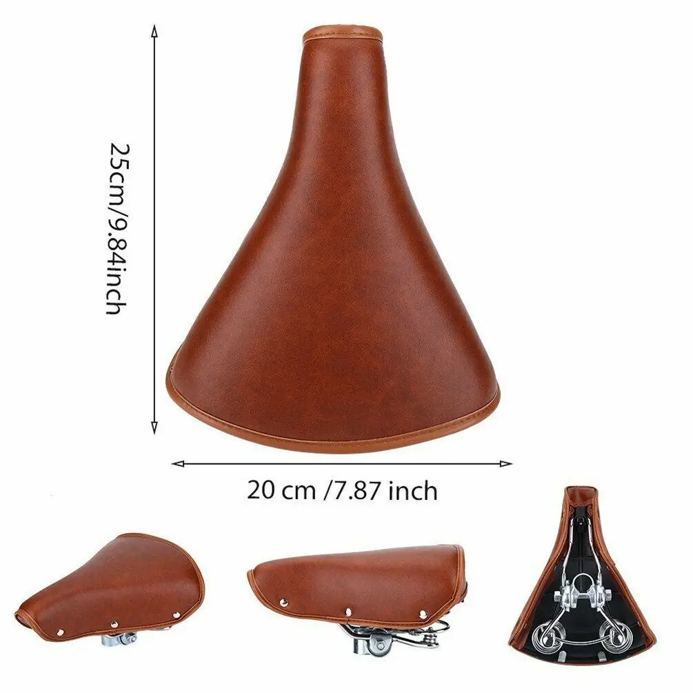 Bike Saddles Comfort Bicycle Bike Cycling Seat Rivet Spring Cushion PU Leather