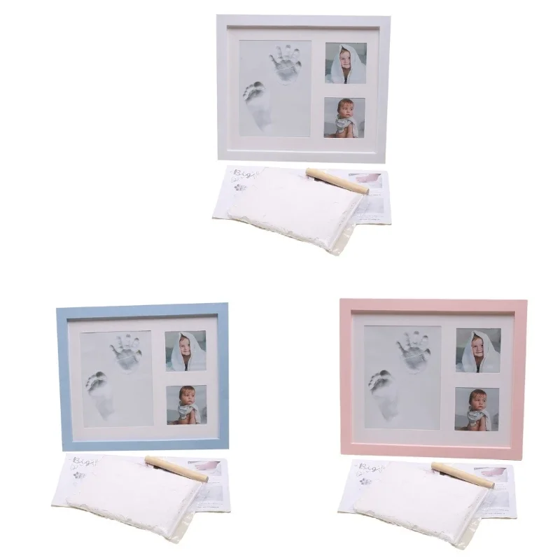 

Baby Hand and Footprint Photo Frame DIY Lovely Nursery Decor Newborn Infant Souvenir for Babies Shower Gift Giving