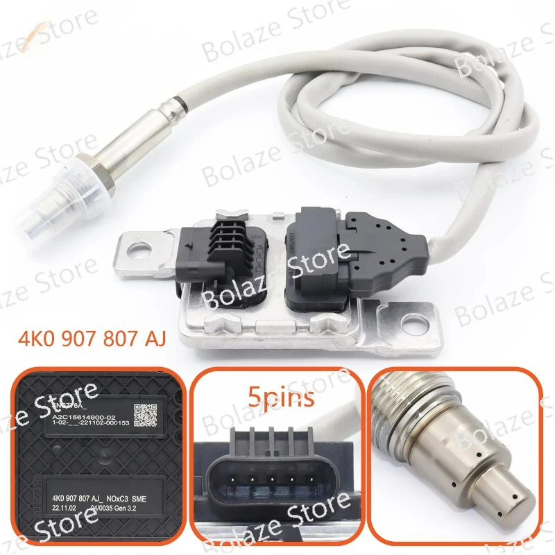 Nitrogen oxygen sensor 4K0907807AJ is used in the Audi A6 C8 A7 Sportback