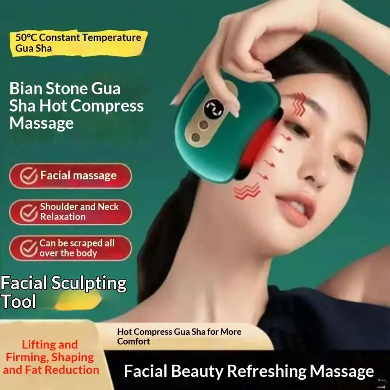 9 Vibration Gears Electric Scraping Board Large LCD Screen Meridians Clear Painless Fatigue Relief Massager