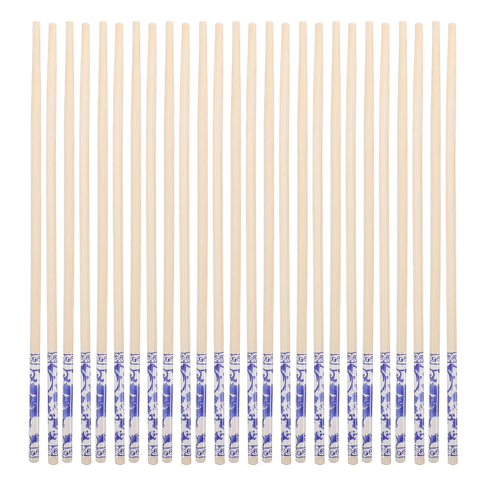 50 Pares de Palillos Desechables de Bambú, Estilo Porcelana China Azul y Blanca, Antideslizantes, para Sushi, Ramen y Comida Asiática