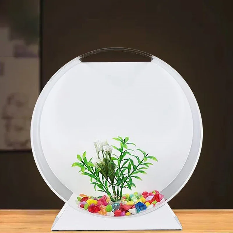 Accessoires d'aquarium multi-taille, table de bureau à domicile, acrylique sur pied, aquarium rond, créatif