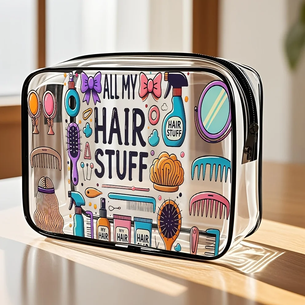 1pc Clear Makeup Bag Transparent Travel Toiletry Pouch TSA Airport Gym Wash Organizer Zipper Cosmetic Handbag Women Gift
