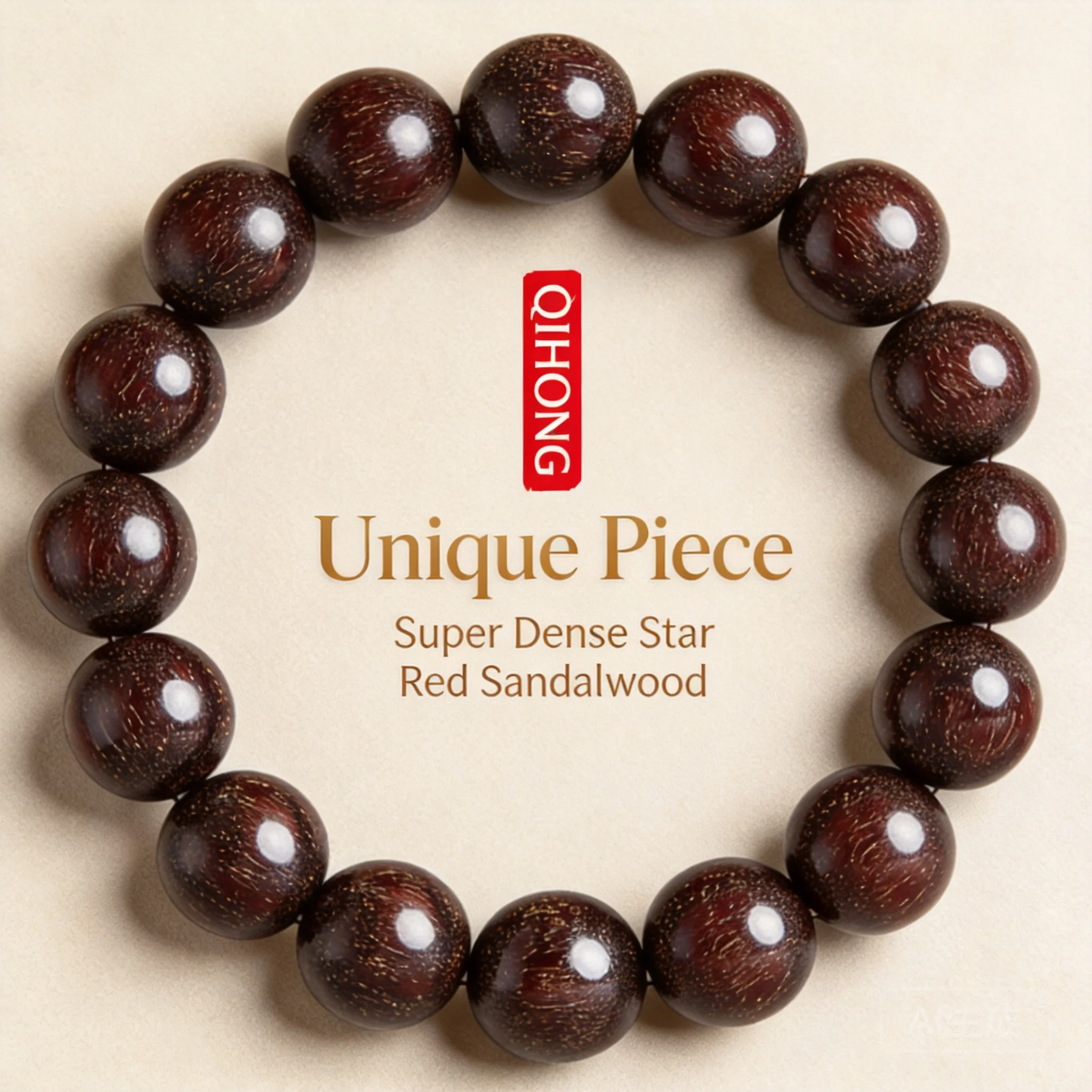 YNO Traditional Chinese Lucky Dense Golden Veins Small Leaf Red Sandalwood Bracelet Unisex Prayer Mala For Blessing Wealth Good