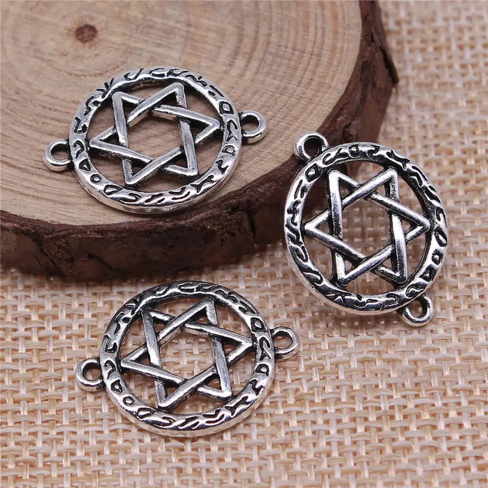 Ornaments Star Of David Connector Charms Jewelry Tools 24x18mm 10pcs