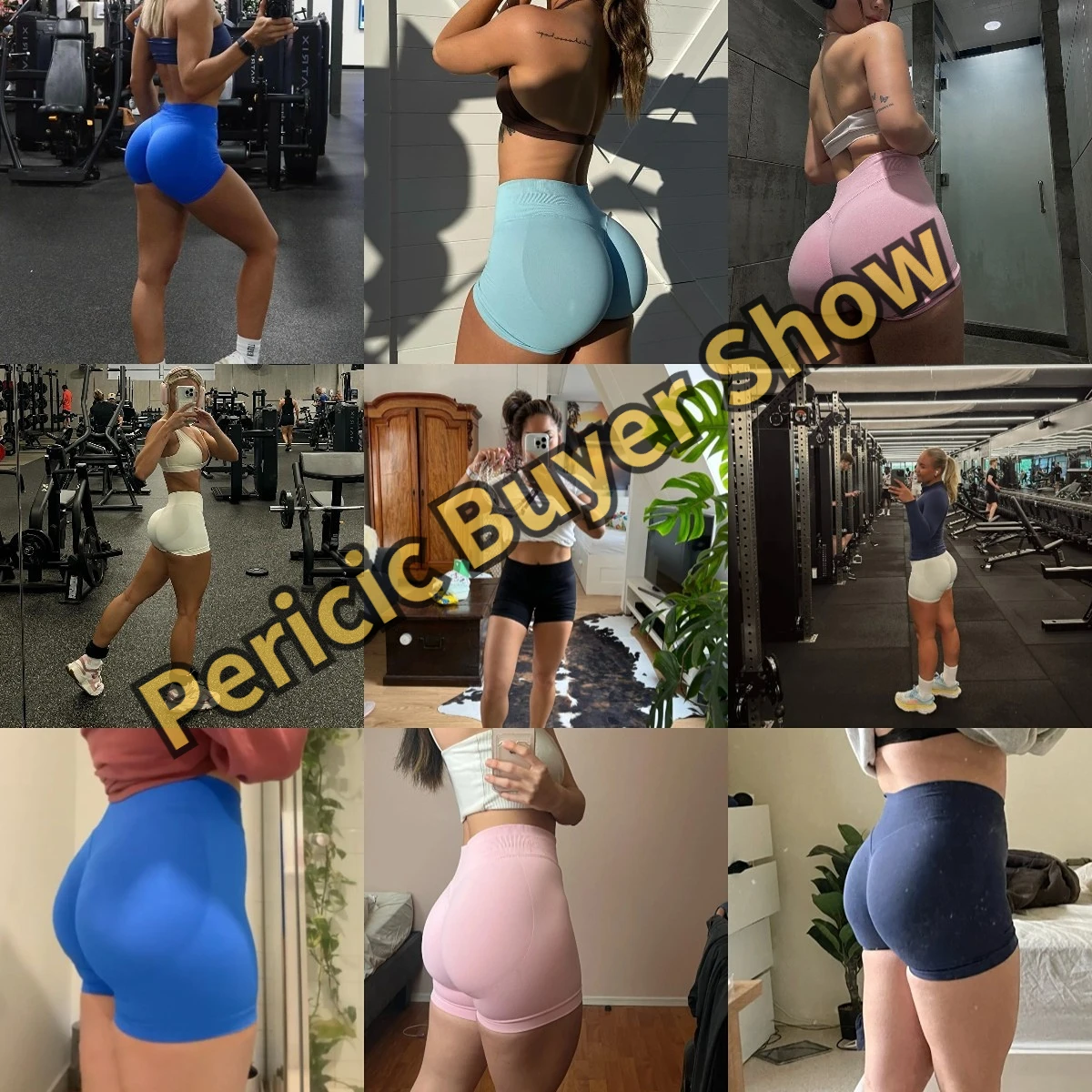 Pantalones cortos de impacto de 4,5 pulgadas, Shorts de Yoga con banda BAJA acanalada, sin costuras, flexibles, para entrenamiento, gimnasio, para