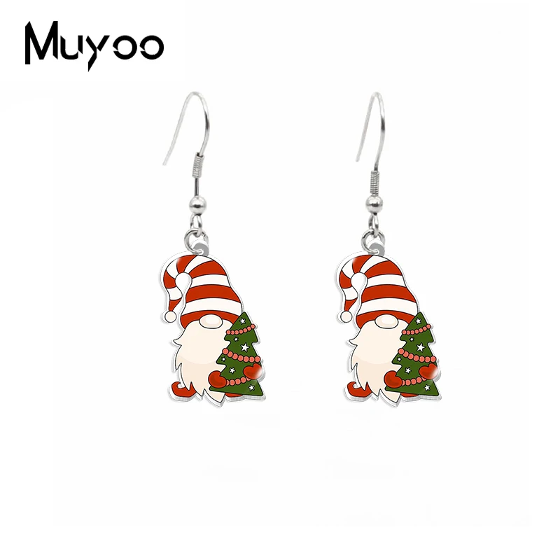 2022 New Merry Christmas Gnome Dangle Earring Holiday Acrylic Fish Hook Earrings Cute Epoxy Jewelry Gifts