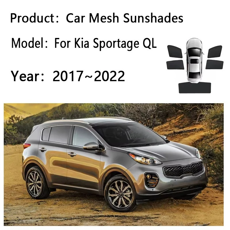 For Kia Sportage QL 2017~2022 2020 Car Sunshades Privacy Mesh Curtain Windshield Heat Insulation Sunscreen Visors Accessories