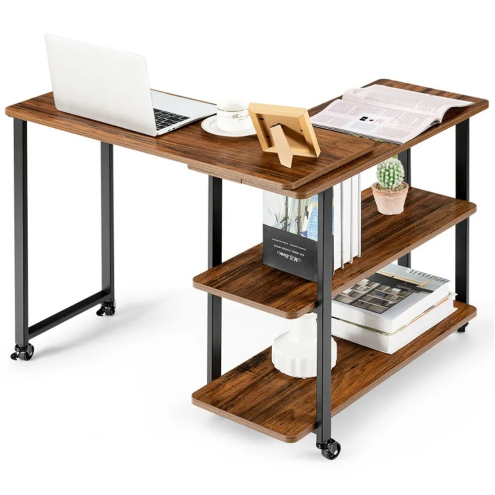 

Space saving design for a home office, apartment, condo, or college dorm, Brown, Office Desks