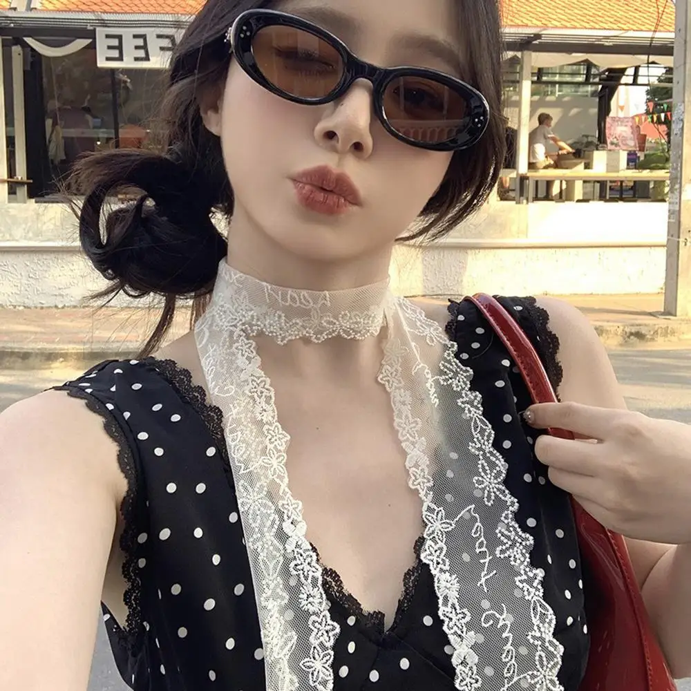 

Trendy Women Scarf Hair Scarf Embroidery Ribbon Hair Strap Lace Long Strip Scarves Turban Headscarf Elegant Adjustable Belts
