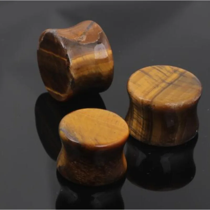 1 Pair European and American Tiger Eye Solid Ear Expansion Stone Expansion Ear Device Human Piercing Mold Rod