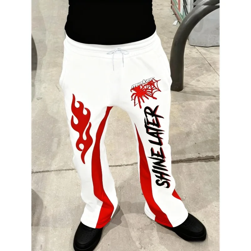 

From Street Style To Subculture Circle, The 'Shining Later' 3D Printed Sporty Casual Pants Featuring The Flame Spider