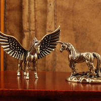 Brass Tianma Small Ornament, Creative Retro Craft Ornament Brass Unicorn Home And Office Crafts