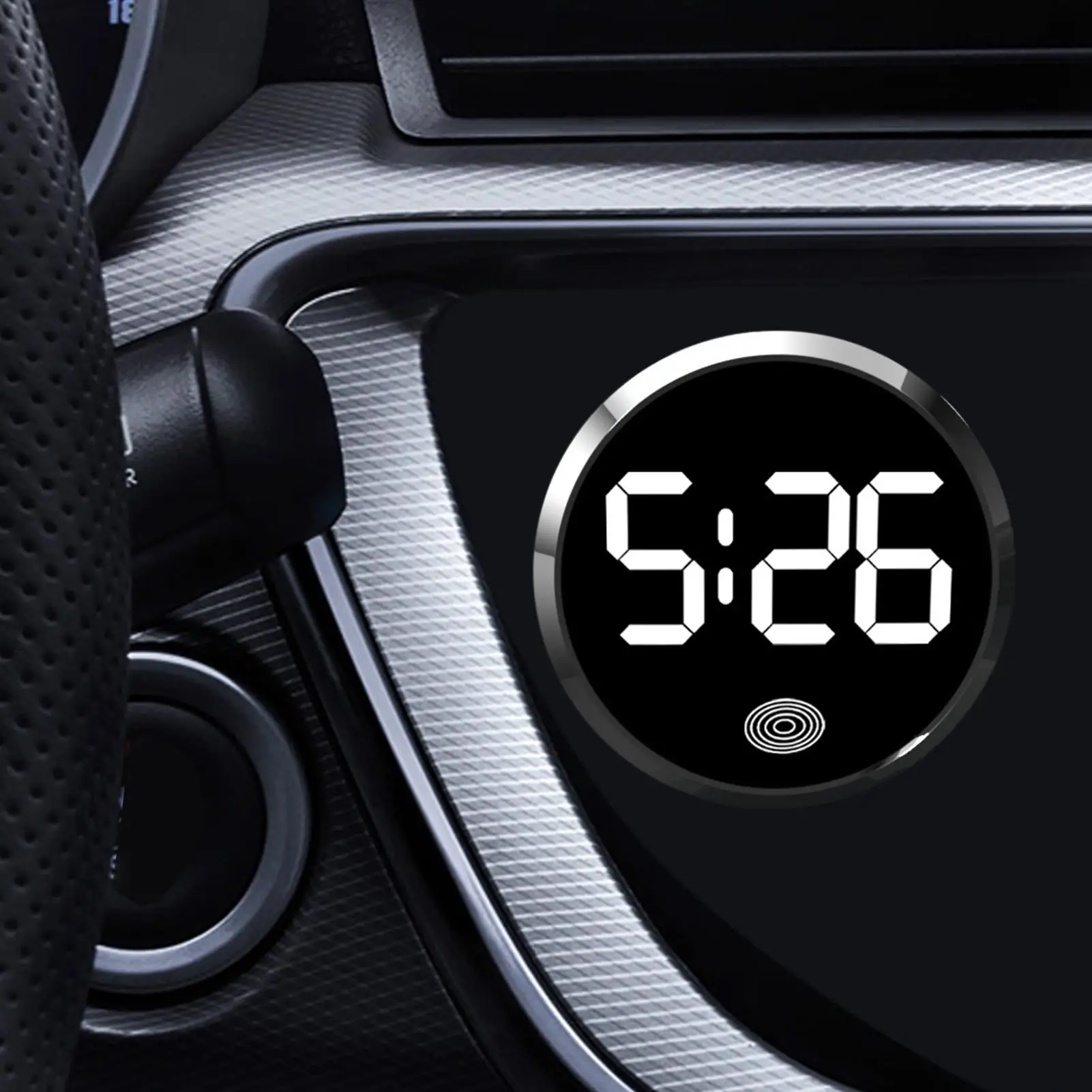Car Dashboard Mini Digital Clock with Touch Control LED Display, Small Lighted Clock for Fridge RV Classroom Travel Accessories