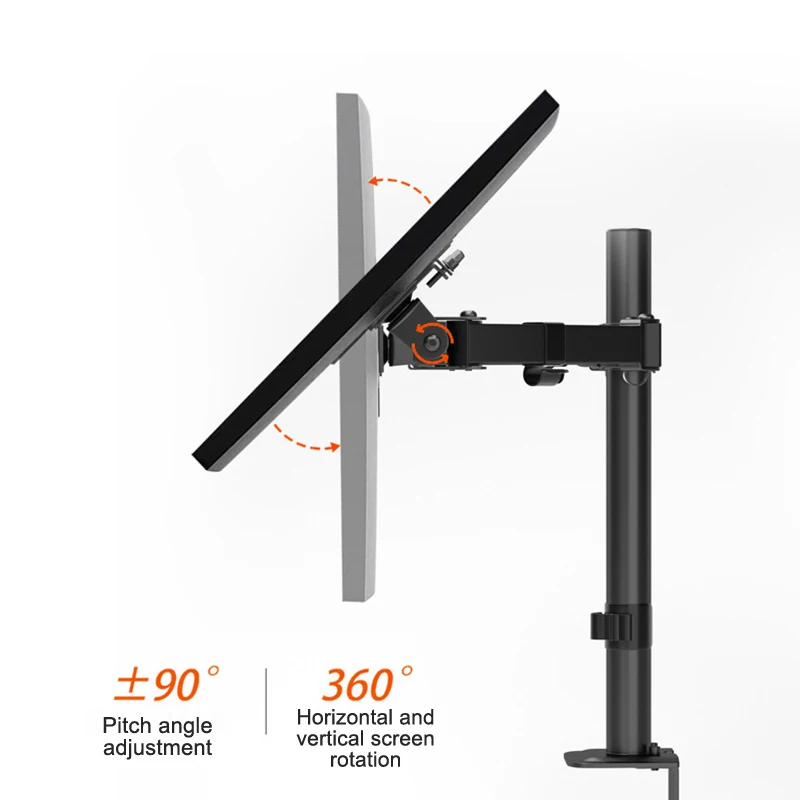 Adjustable Computer Dual Screen Holder Pc Monitor 360 Rotation Desk Mount Stand Bracket Laptop Lifting Arm Office Standing Work