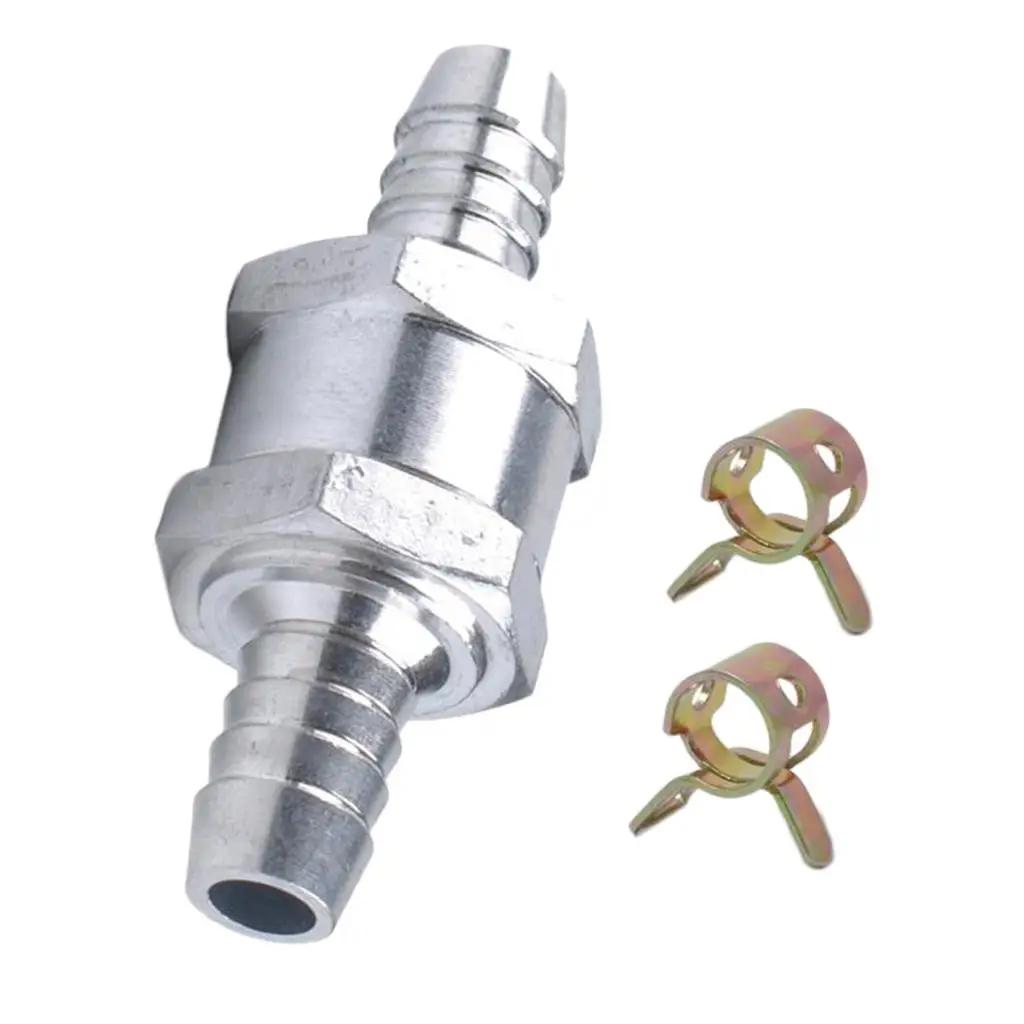 

8mm One Way Aluminium Fuel Check Valve Inline Non Return Petrol Water Oil Hose Fitting for Low Pressure