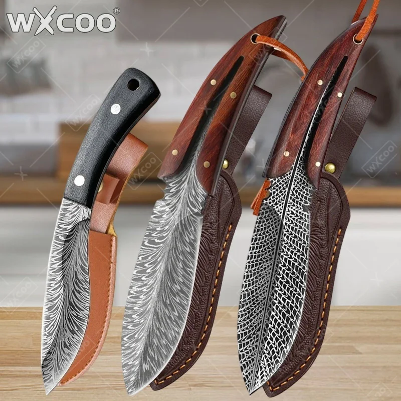 

WXCOO Stainless Steel Pocket Knife Portable Knife Kitchen Accessories Butcher Knife Fruit Slicing Cutting Knife Meat Cleaver