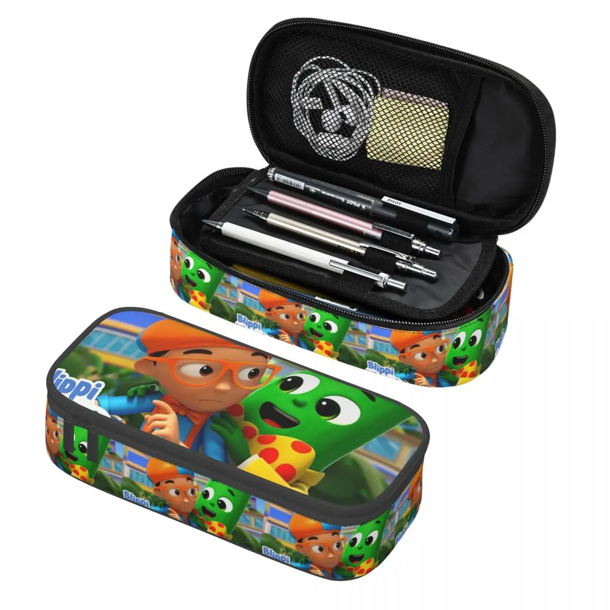 Estuche de Lápices con Diseño de Blippi en Inglés, Bolsa para Lápices, Almacenamiento de Artículos de Papelería, Caja para Bolígrafos, Bolsa para Lápices para Estudiantes