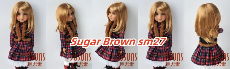 JD762 Natural curls Mid long doll wigs that can be tilted and self trimmed with bangs Full sizes Doll Accessories