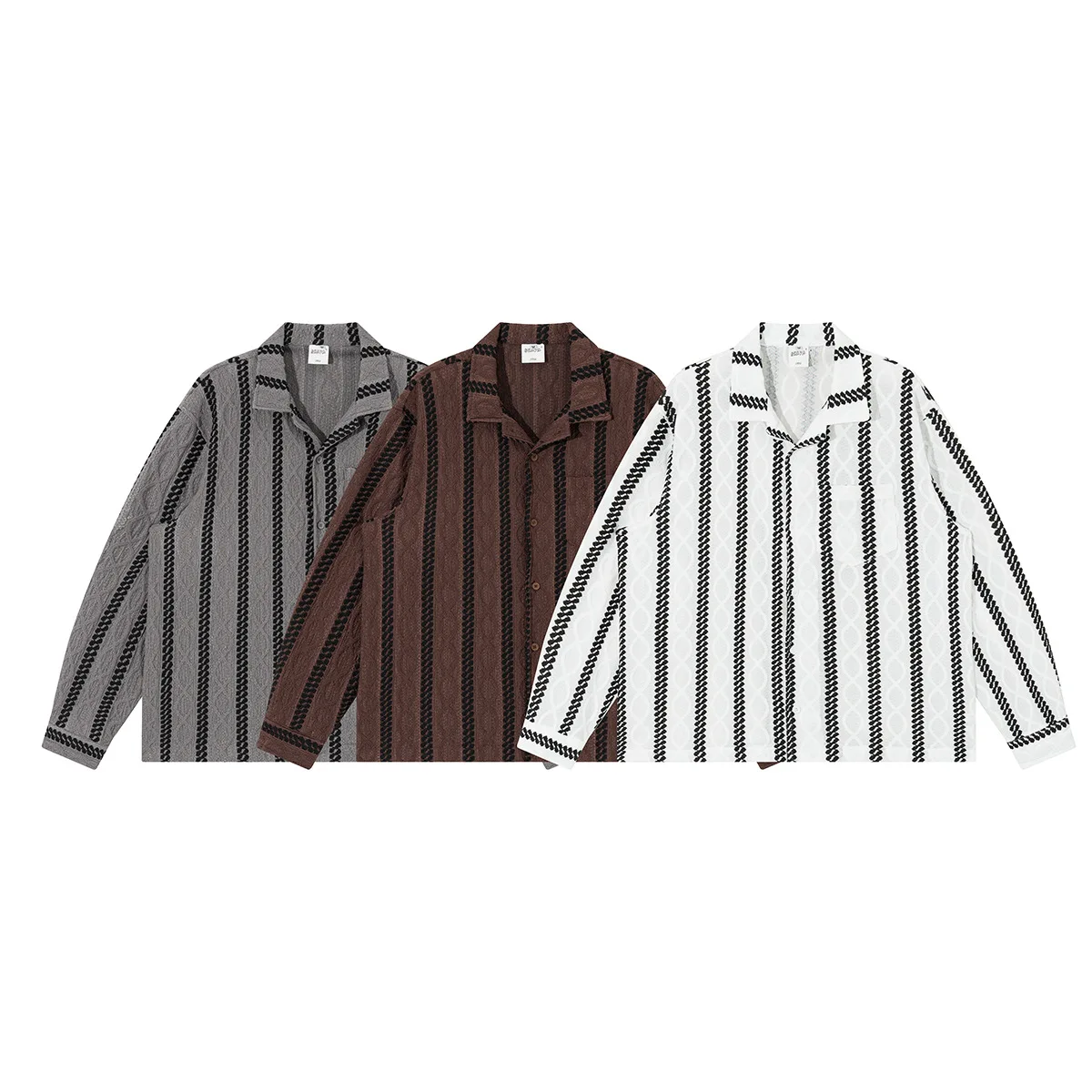 

Повседневная полосатая рубашка с длинным рукавом свободного кроя в нейтральном стиле, крутая рабочая одежда в японском ретро-стиле, молодежная модная рубашка