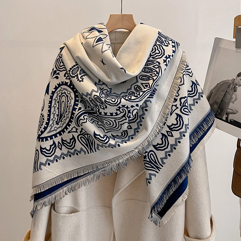 

Элегантный шарф с сердечным узором, имитация кашемира, мягкая теплая универсальная шаль, холодостойкий ветрозащитный шарф-одеяло на осень-зиму