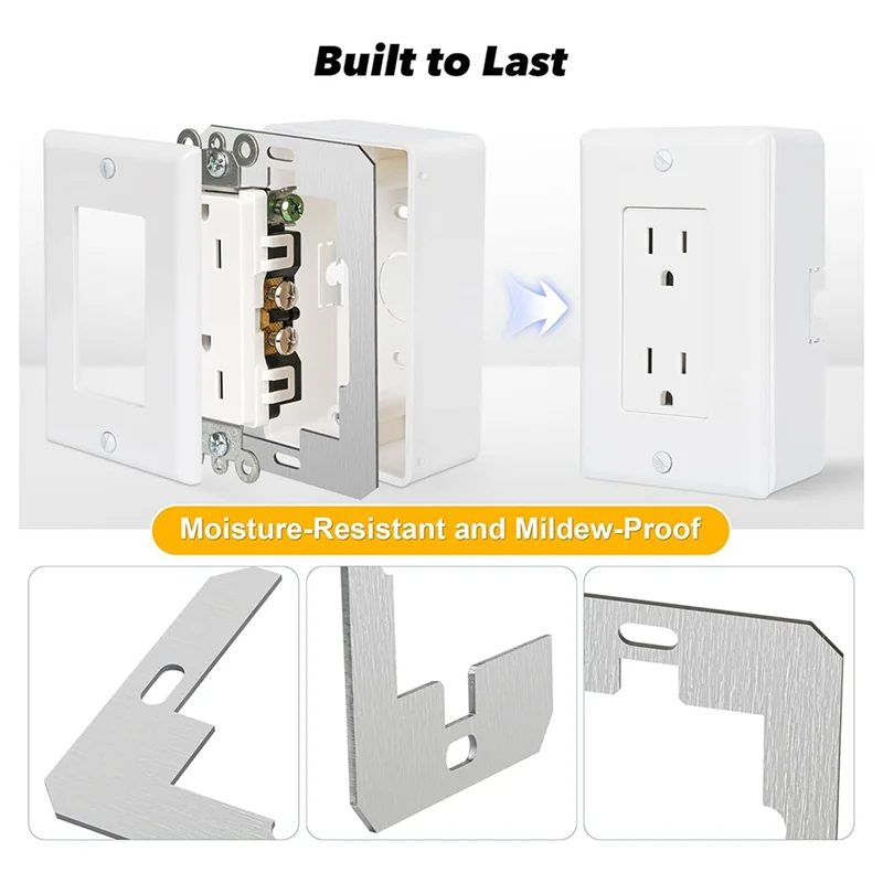 

Efficient-Wall Plate Spacers, Flush Fit Device Leveling Plates For Electrical Outlts Repair Tool, Receptacle Spacers Shims