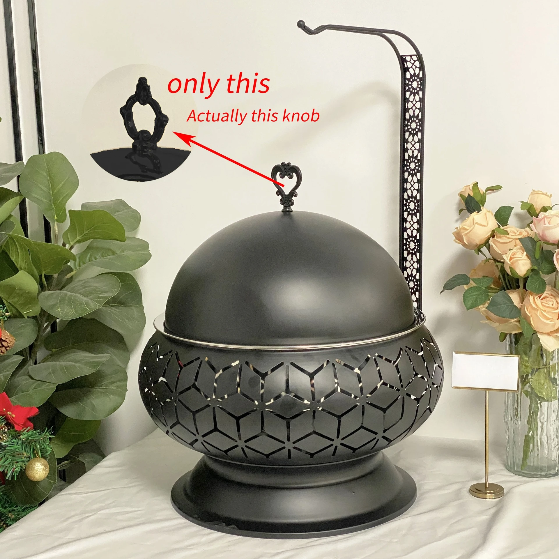 Factory Direct Compatible withGolden Fancy Elegant Chaffing Dishes With Hanging Glass