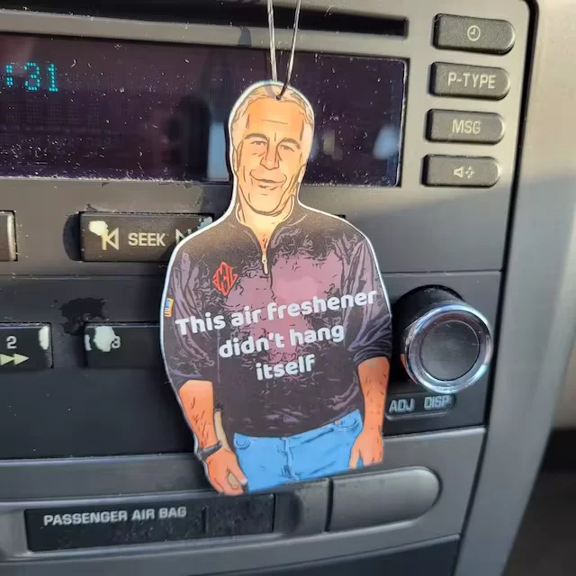 Jeffrey Epstein Car air freshener Sick humor black rearview mirror accessories