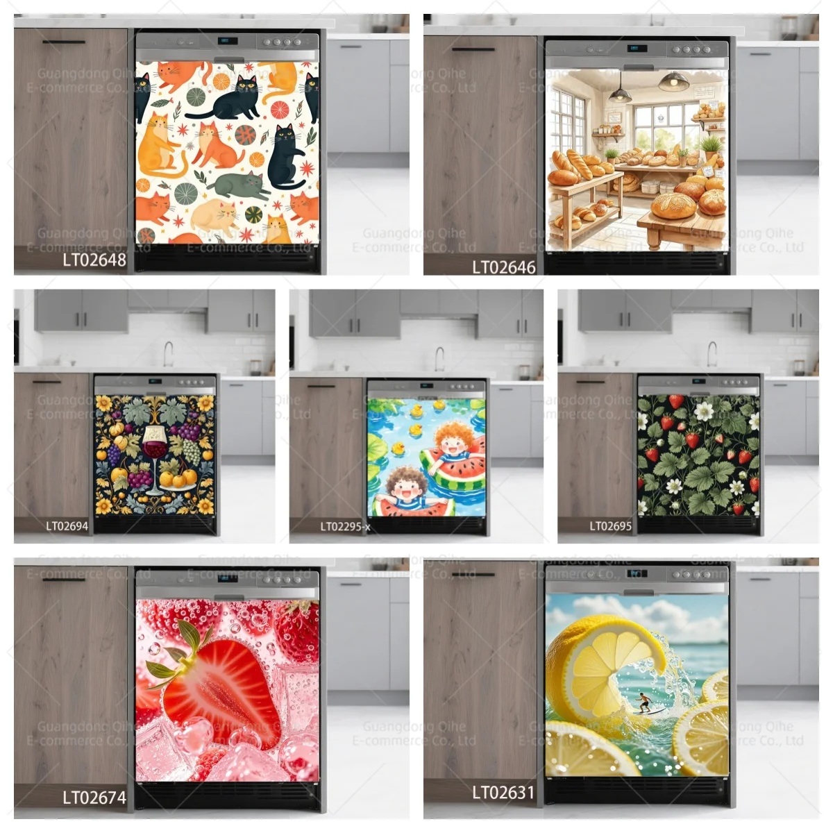 

Lemon, Strawberry, Fruit & Food Themed 3D Vinyl Stickers - Waterproof, Removable for Dishwasher & Cabinet Decoration